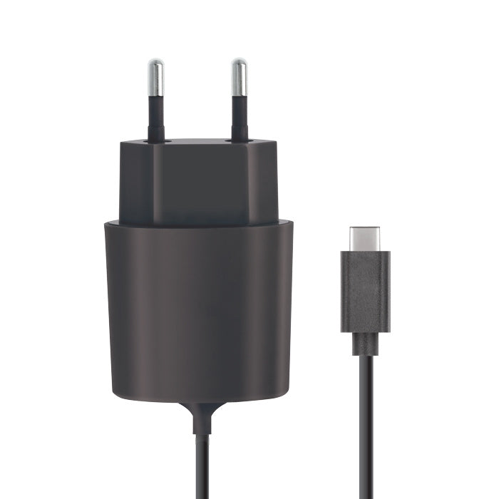 Forever Wall Charger with USB C cable, 2.1A, 1.2m, black