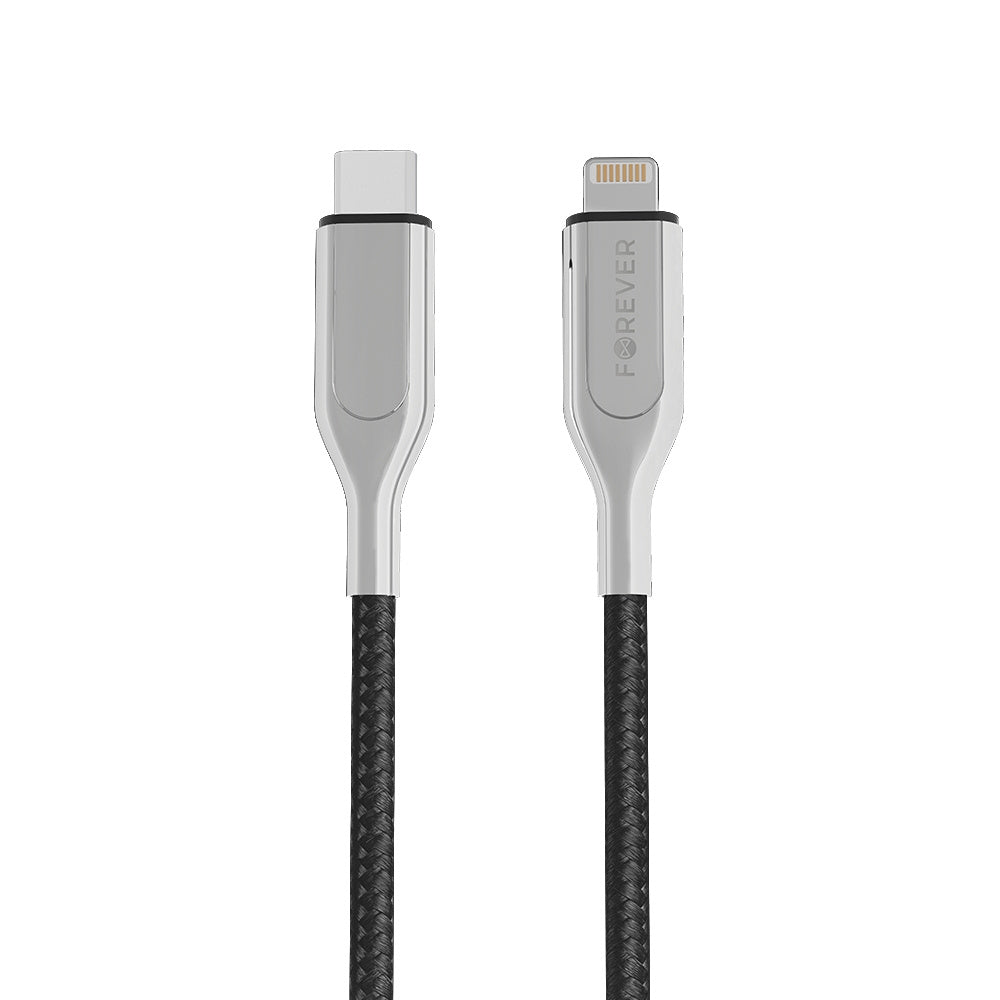 Forever Ctaie Ultra Fast USB C to Lightning kaapeli MFi, 3A, PD 18W, 1.5m, musta