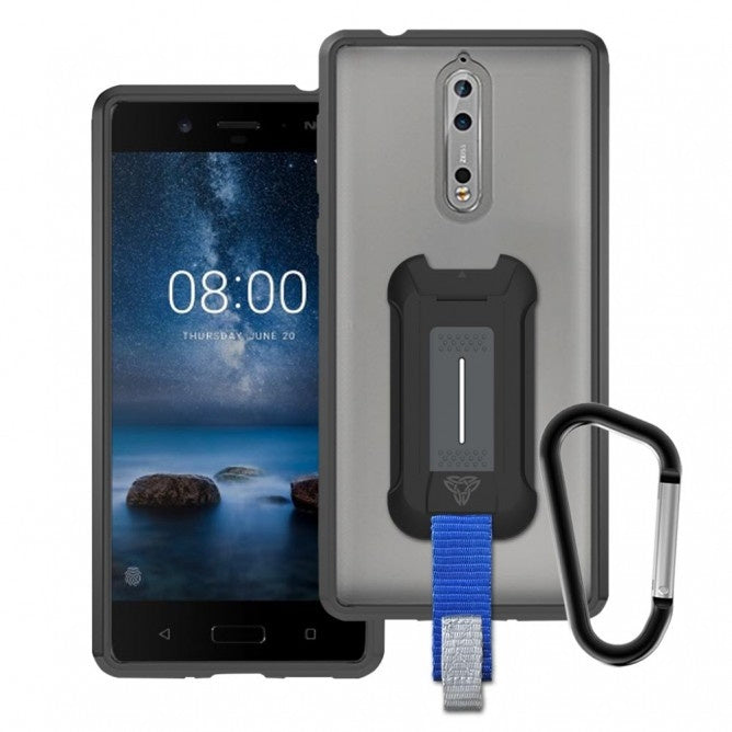 Armor-X BX3 iskunkestävä kotelo Nokia 8, läpinäkyvä/musta