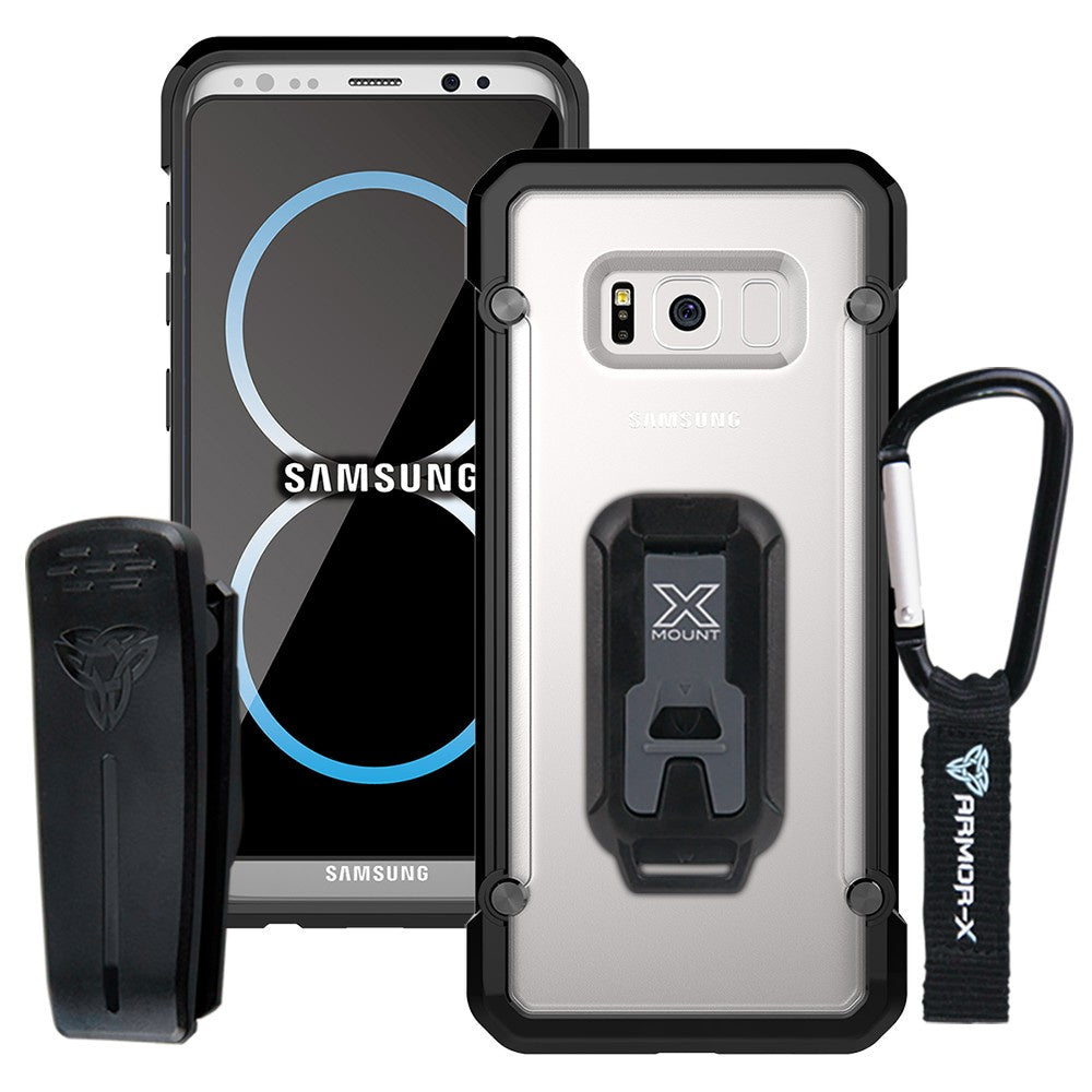 Armor-X BT iskunkestävä kotelo Samsung Galaxy S8, läpinäkyvä/musta