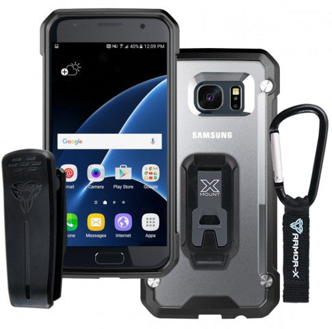 Armor-X CX iskunkestävä kotelo Samsung Galaxy S7 Edge, läpinäkyvä/musta