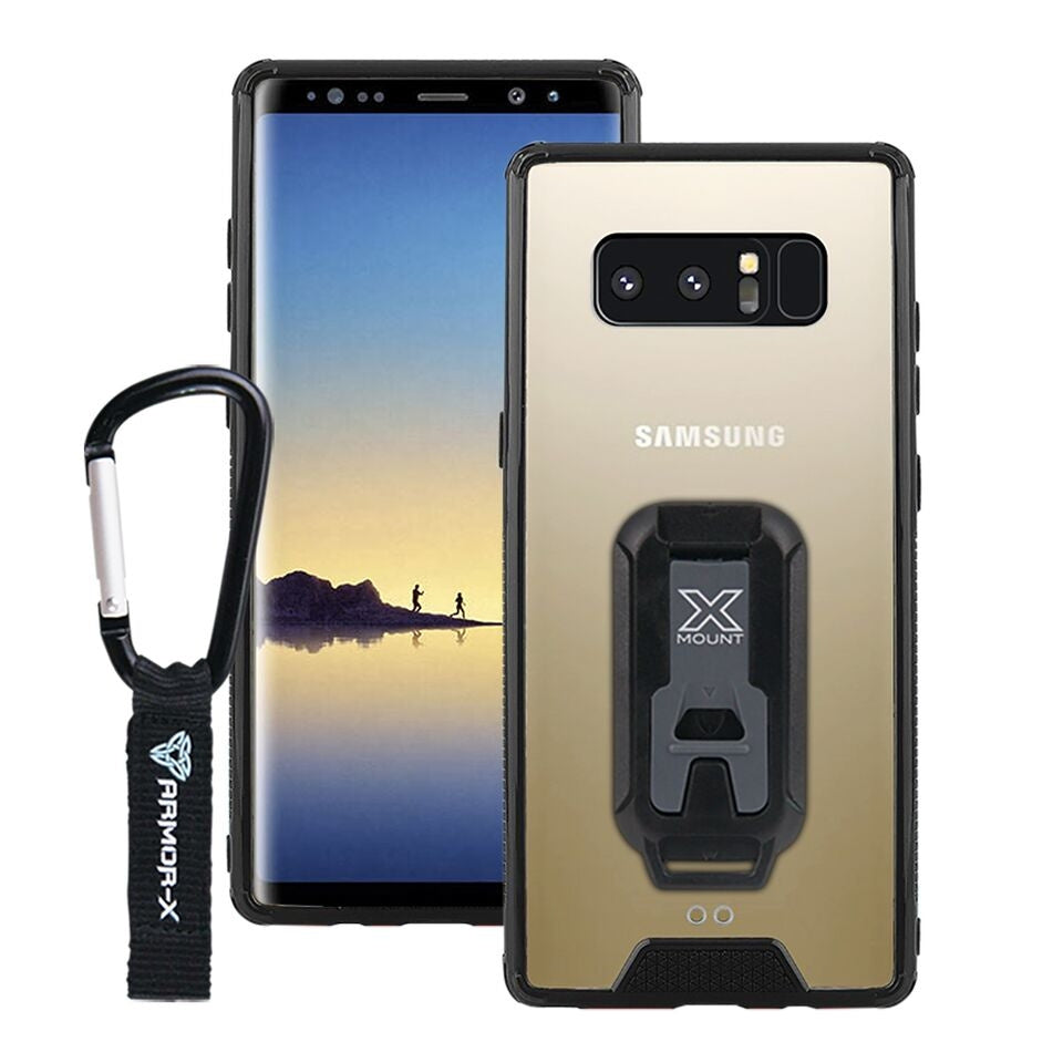 Armor-X BX1 iskunkestävä kotelo Samsung Galaxy Note 8, läpinäkyvä/musta