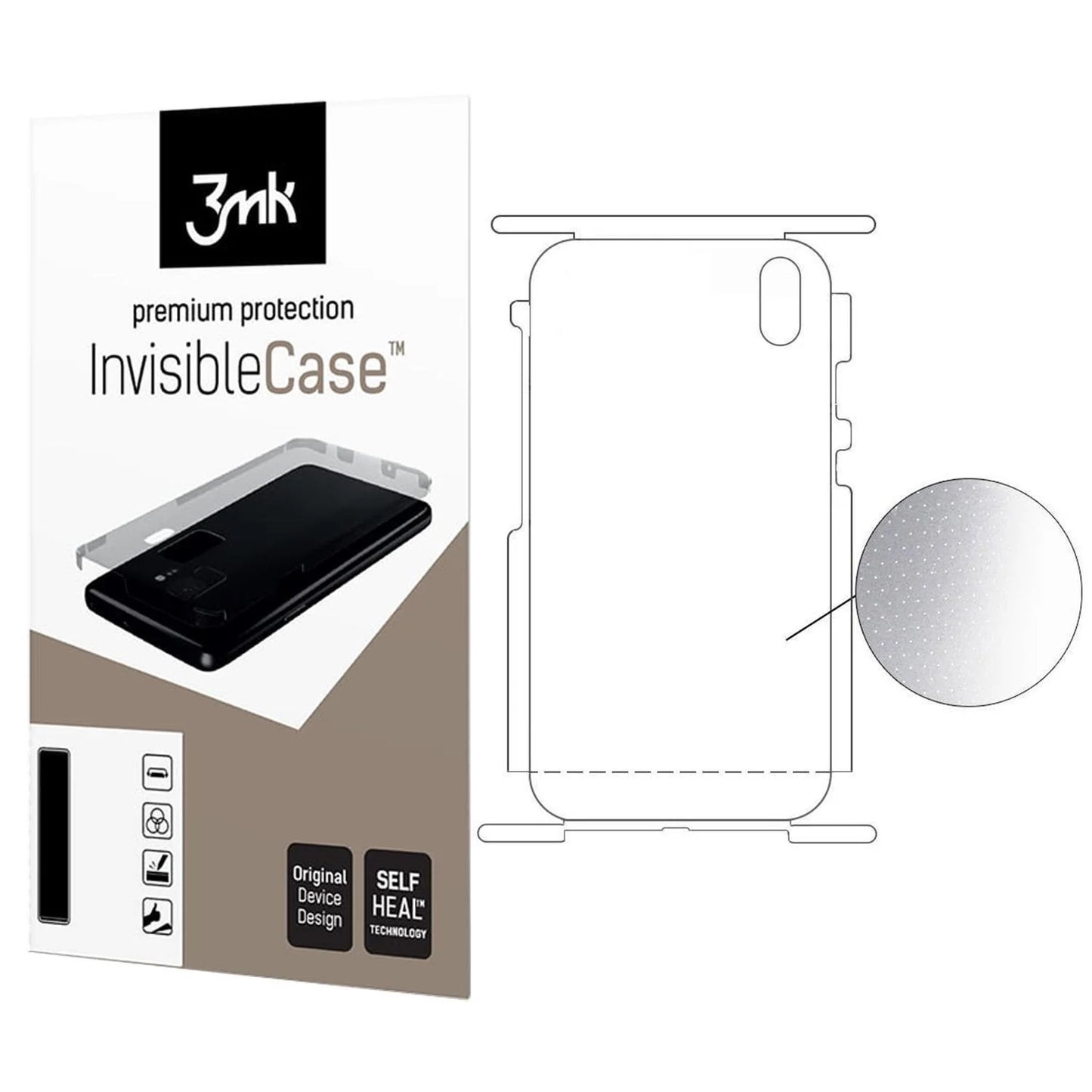3mk suojakalvo kotelo iPhone X Invisible High Grip