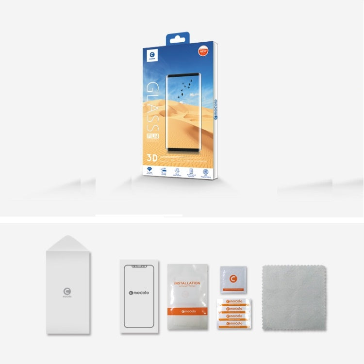 Mocolo 3D Full Glue Curved Panssarilasi Galaxy S9+ (Musta)