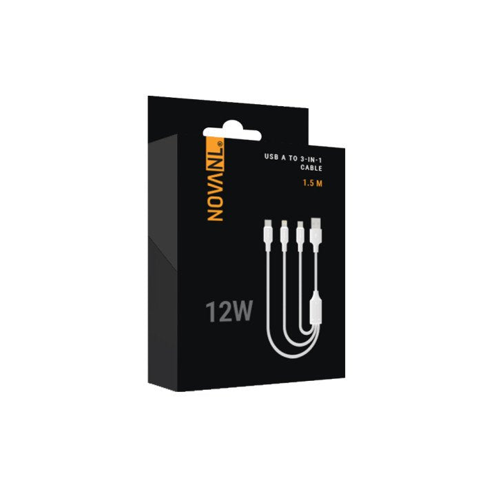 NovaNL USB Type A to 3in1 kaapeli 12W