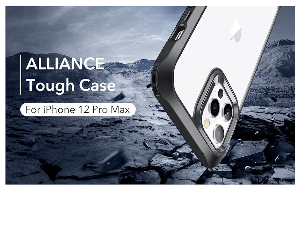 ESR Alliance 2in1- Black Frame Case + 2 Panssarilasit Screen Protectors iPhone 12 Pro Max