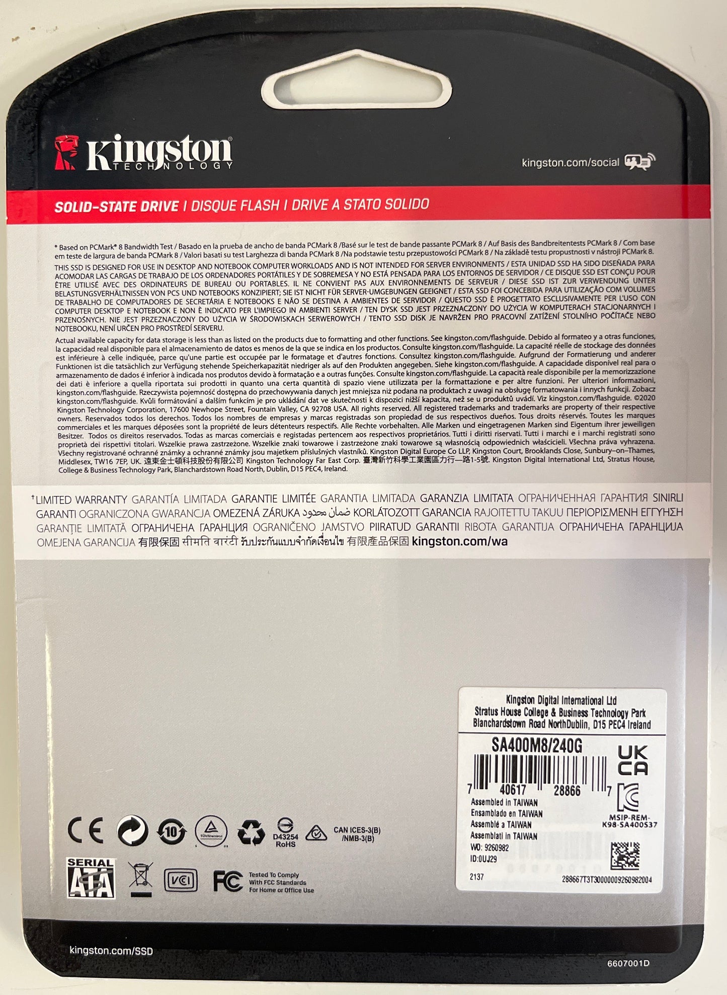 Kingston A400 240GB M.2 SSD-asema