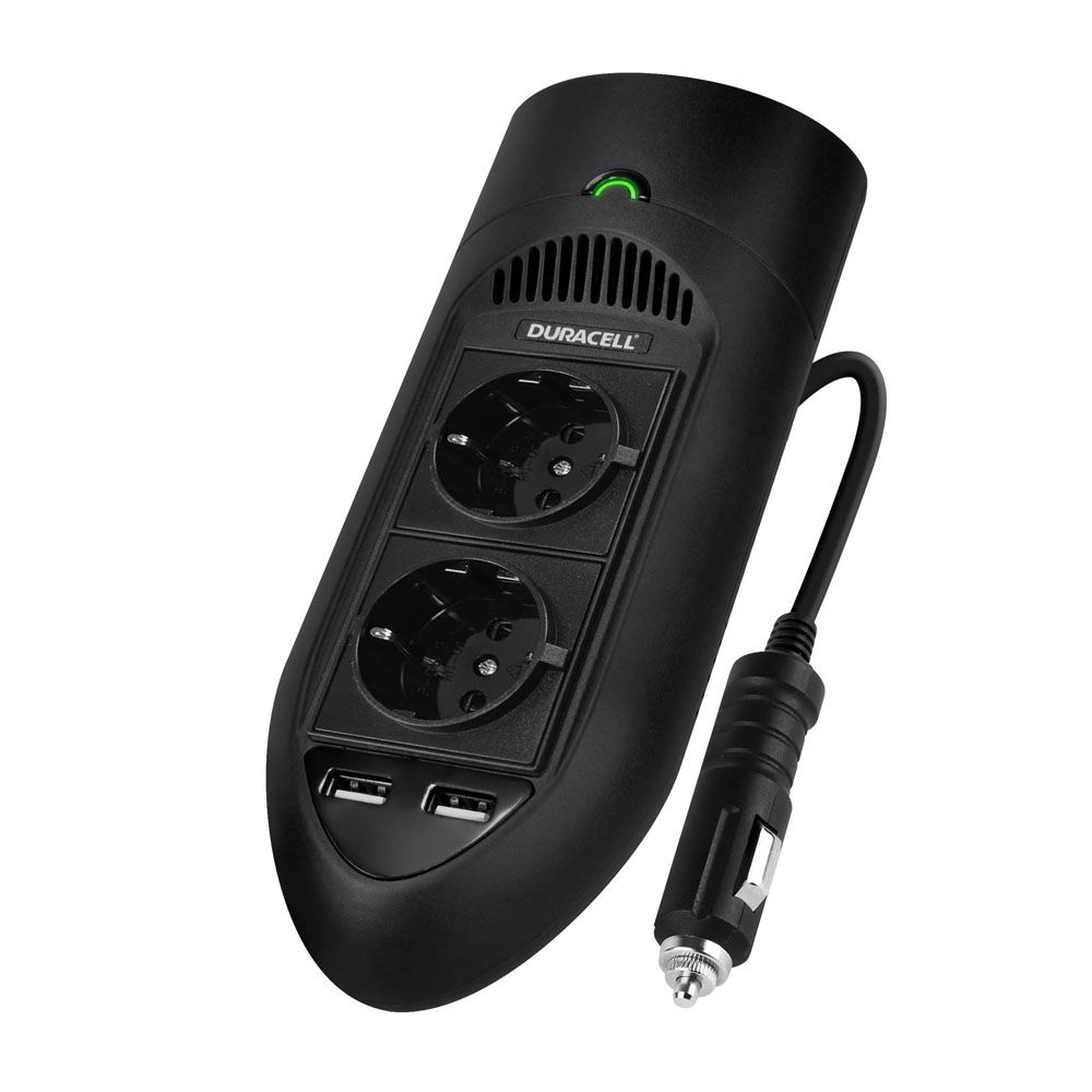 Duracell 175W invertteri 2x Schuko 2x USB autolaturi