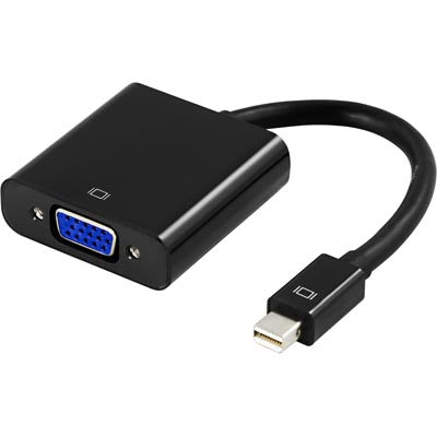 Deltaco Mini DisplayPort to VGA adapter, black