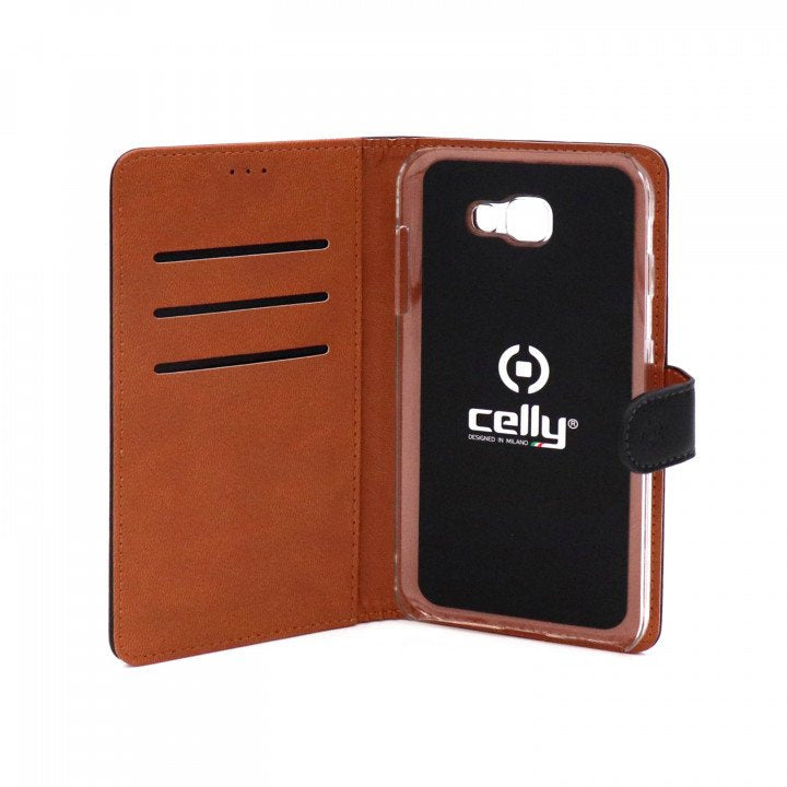 Celly Wally Lompakkokotelo Samsung Galaxy A7 2017, Musta - DigiShopGroupOY