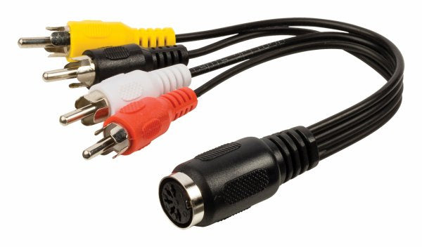 Valueline DIN Audio Adapter, 5-pin female-4xRCA male, 20cm