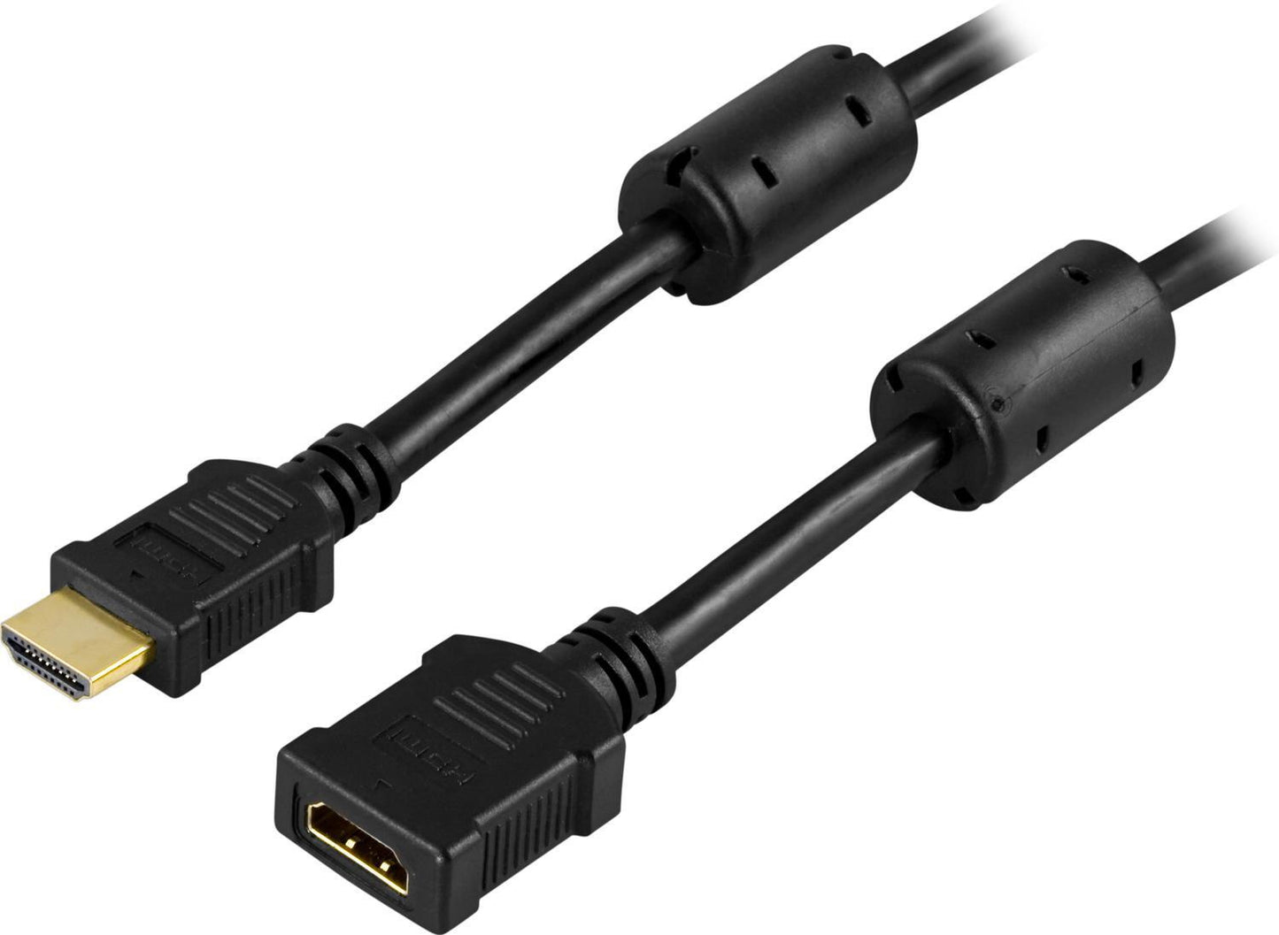 Deltaco HDMI Extension Cable, 4K 60Hz, HDMI Male/Female, 2M