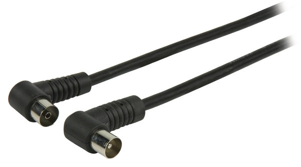 Valueline Coaxial Antenna Cable, angle connectors, 1m black