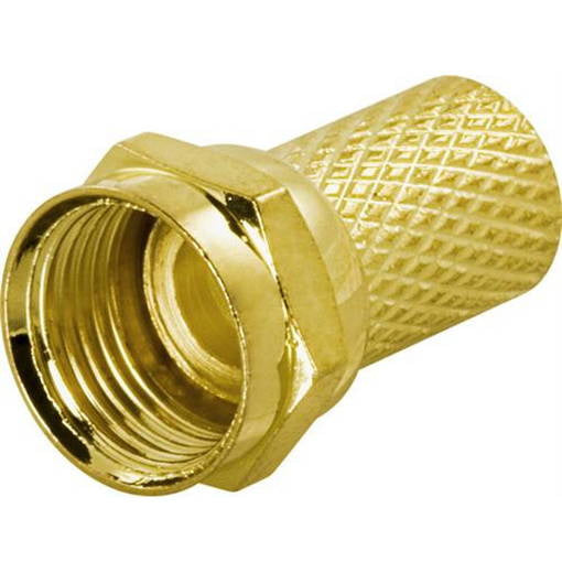 DELTACO F-male connector, 6.2mm RG6/antenna cable, screw mount.