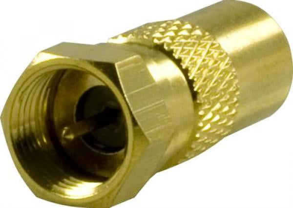 DELTACO adapter, F-connector male - 9.5 mm male, gold-plated connectors antenna adapter