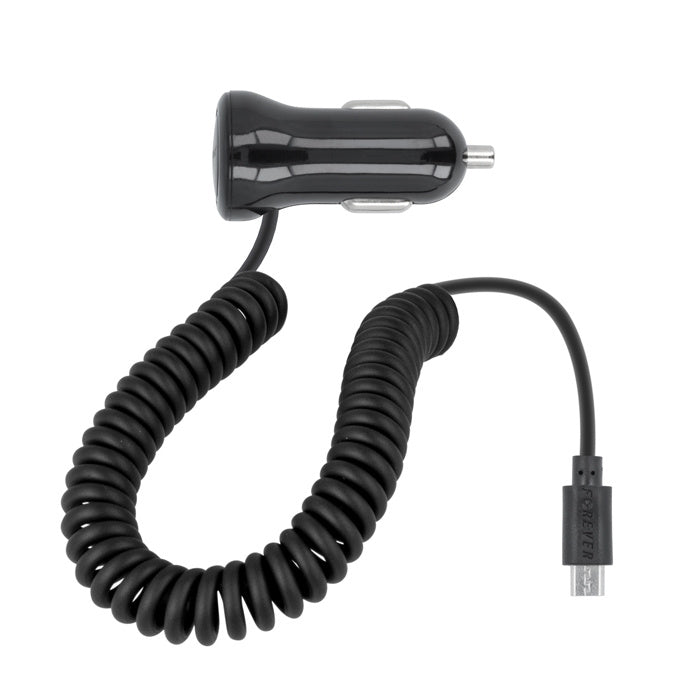 Forever M-01 Car laturi with Micro USB kaapeli, 2,1A, 1m, musta
