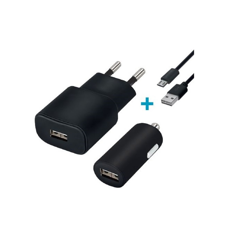 Forever USB Charging Set + Micro USB cable, 2A, 1,2m, ,black