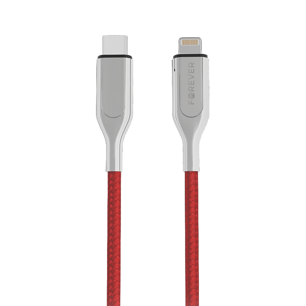 Forever Core Ultra Fast USB C to Lightning cable MFi, 2,4A, PD 18W, 1.5m, red