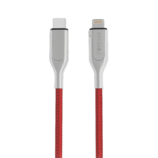 Forever Ctaie Ultra Fast USB C to Lightning kaapeli MFi, 2,4A, PD 18W, 1.5m, punainen
