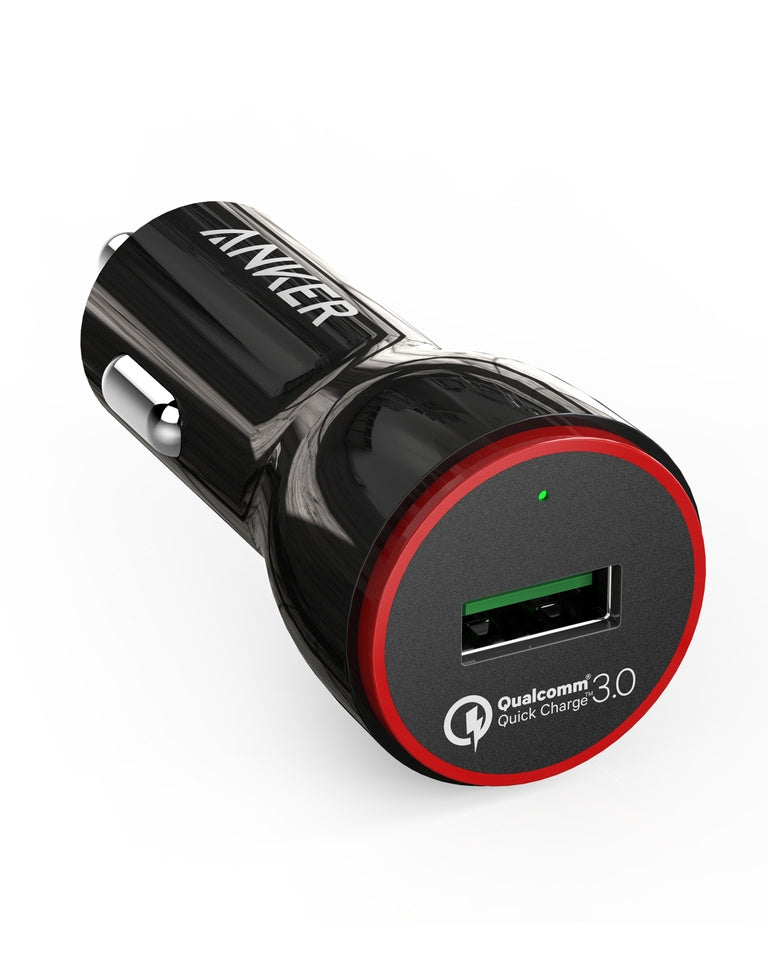 ANKER PowerDrive+1 Car Charger + Micro USB cable 0.9m, QC3.0 24W, black