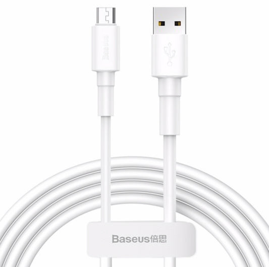 Baseus USB A to Micro USB cable 2,4A, 1m, white