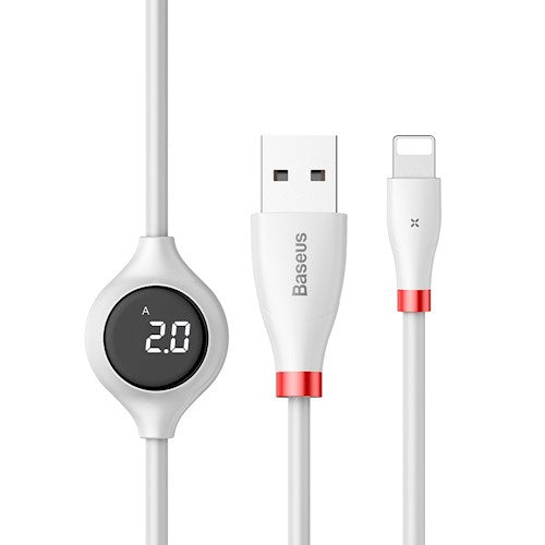 Baseus Big Eye Digital display USB A to Lightning cable 2A, 1.2m, white