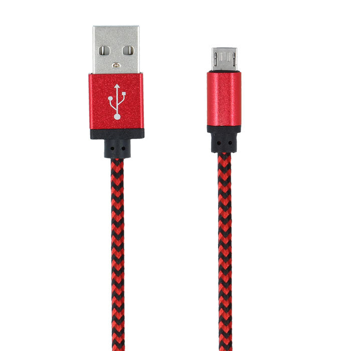 Forever Braided Micro USB kaapeli 1A, 1m, punainen
