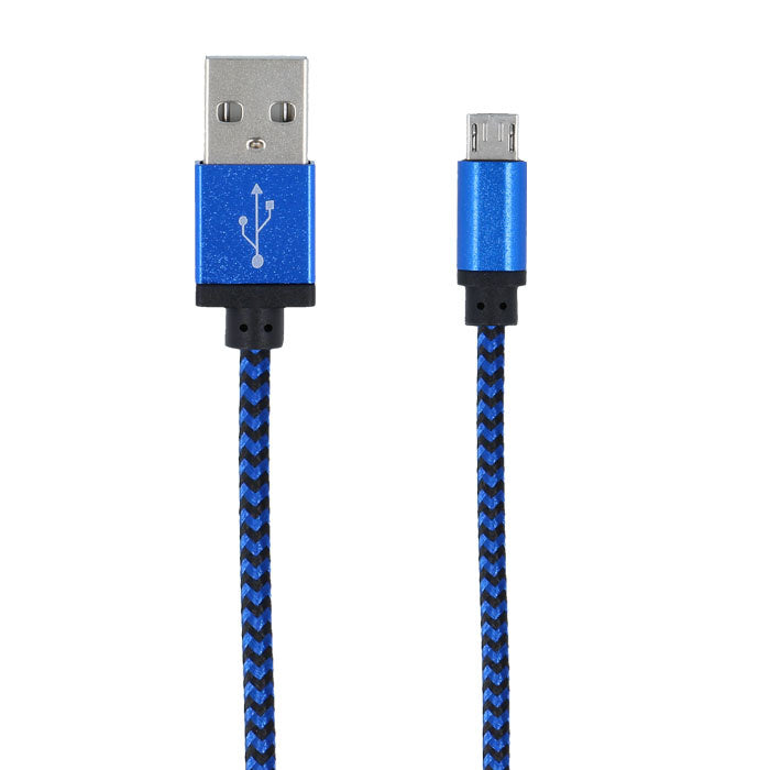 Forever Braided Micro USB kaapeli 1A, 1m, sininen
