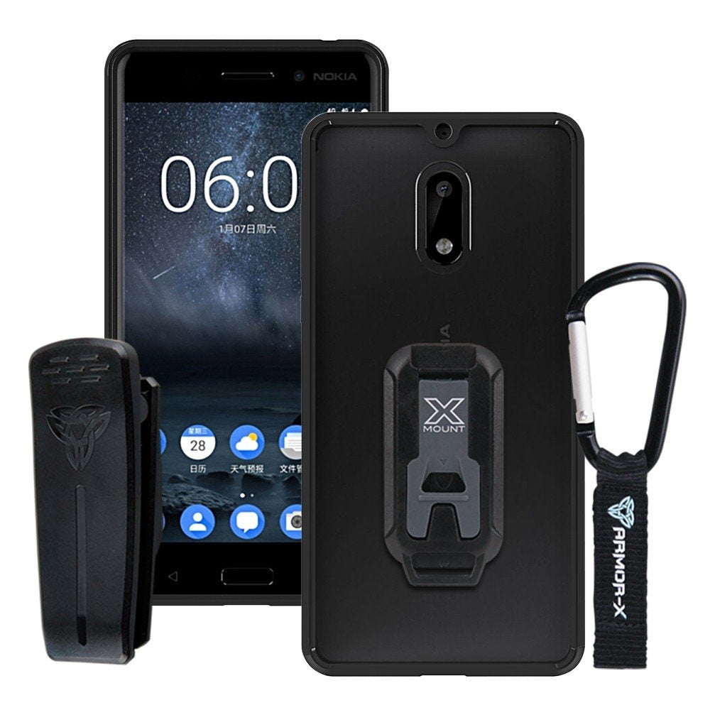 Armor-X BX3 iskunkestävä kotelo Nokia 6, läpinäkyvä/musta