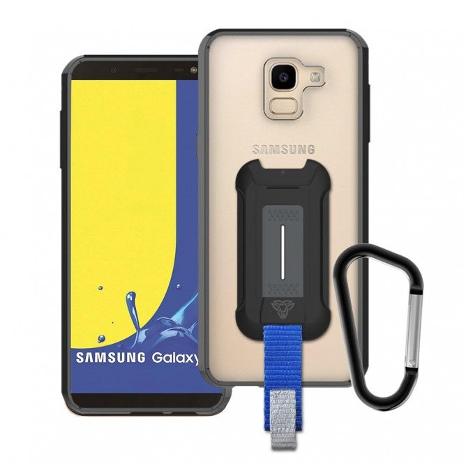 Armor-X BX3 iskunkestävä kotelo Samsung Galaxy J6 2018, läpinäkyvä/musta