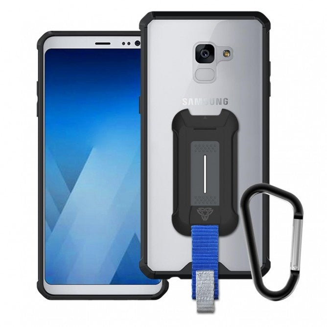 Armor-X BX2 iskunkestävä kotelo Samsung Galaxy A8 Plus 2018, läpinäkyvä/musta