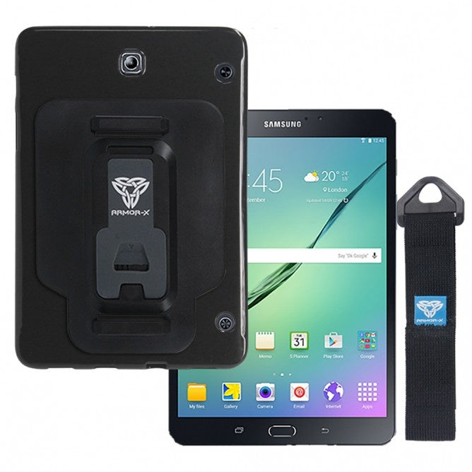 Armor-X PXT iskunkestävä kotelo with hja strap Samsung Galaxy Tab A 10.1" (2016) P580, P585, musta
