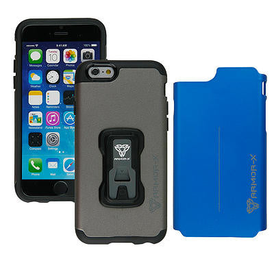Armor-X CX Rugged Suojakotelo iPhone 6 / 6S, blue & gray