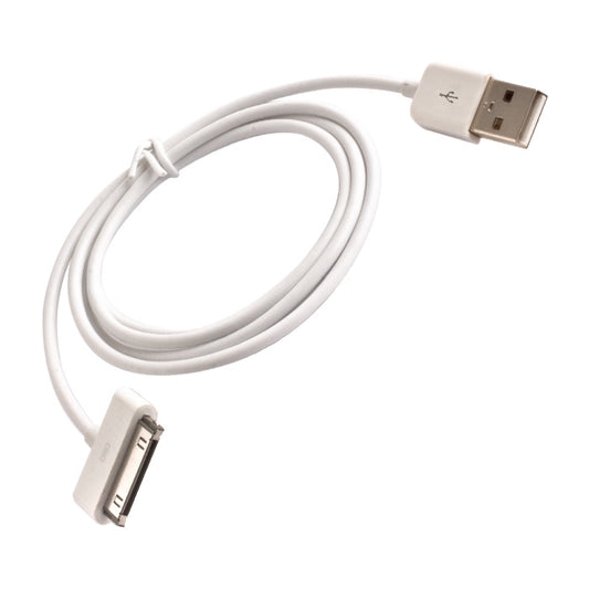 Forever USB A to 30-pin iPhone Dock kaapeli, 1m, valkoinen