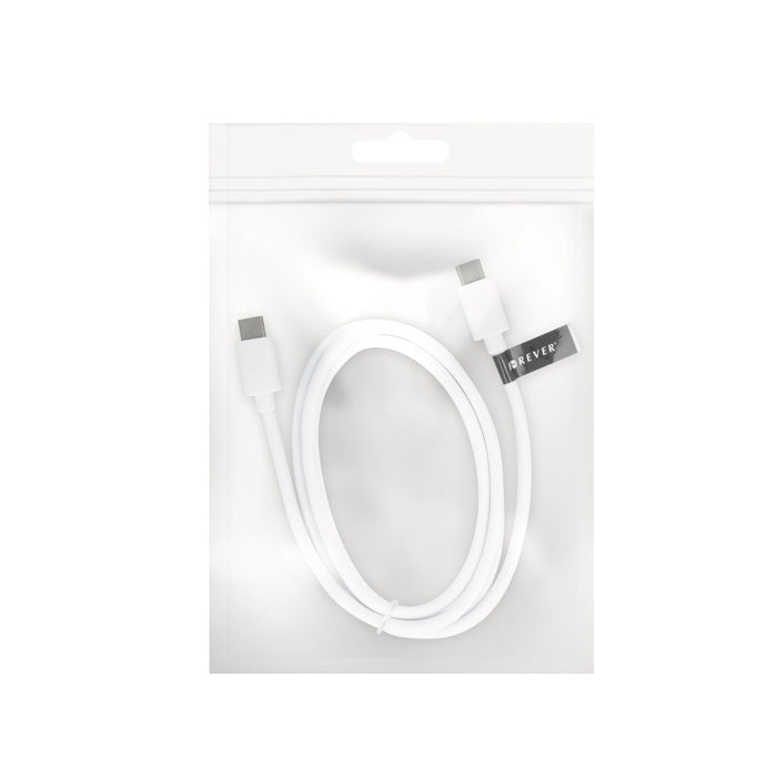 Forever USB C to USB C kaapeli 1m, valkoinen
