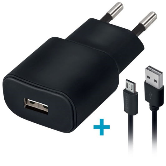 Forever USB Charger + Micro USB cable 1A, 1m, black