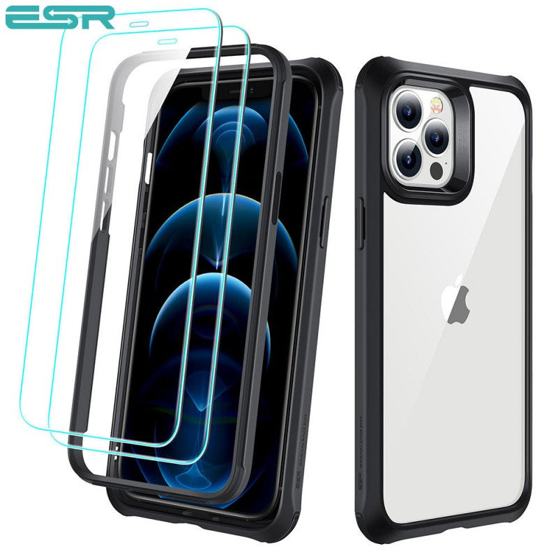 ESR Alliance 2in1- Black Frame Case + 2 Armored Glasses Screen Protectors iPhone 12 Pro Max