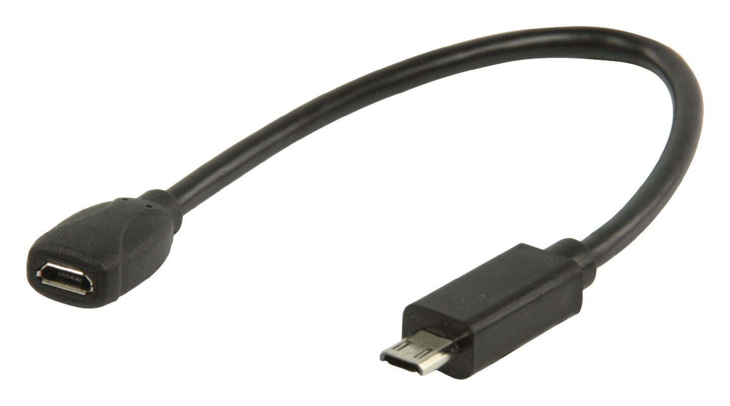 Valueline MHL adapter cable USB 11-pin Micro B male - USB 5-pin Micro B female, 0.20 m black