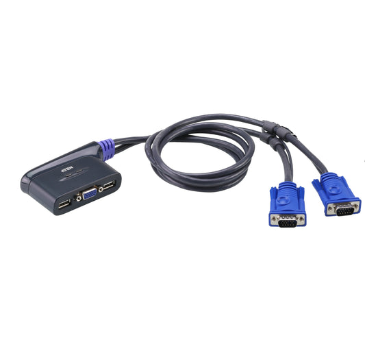 ATEN CS62US - KVM / USB-kytkin - 2 porttia USB VGA/Audio, Musta