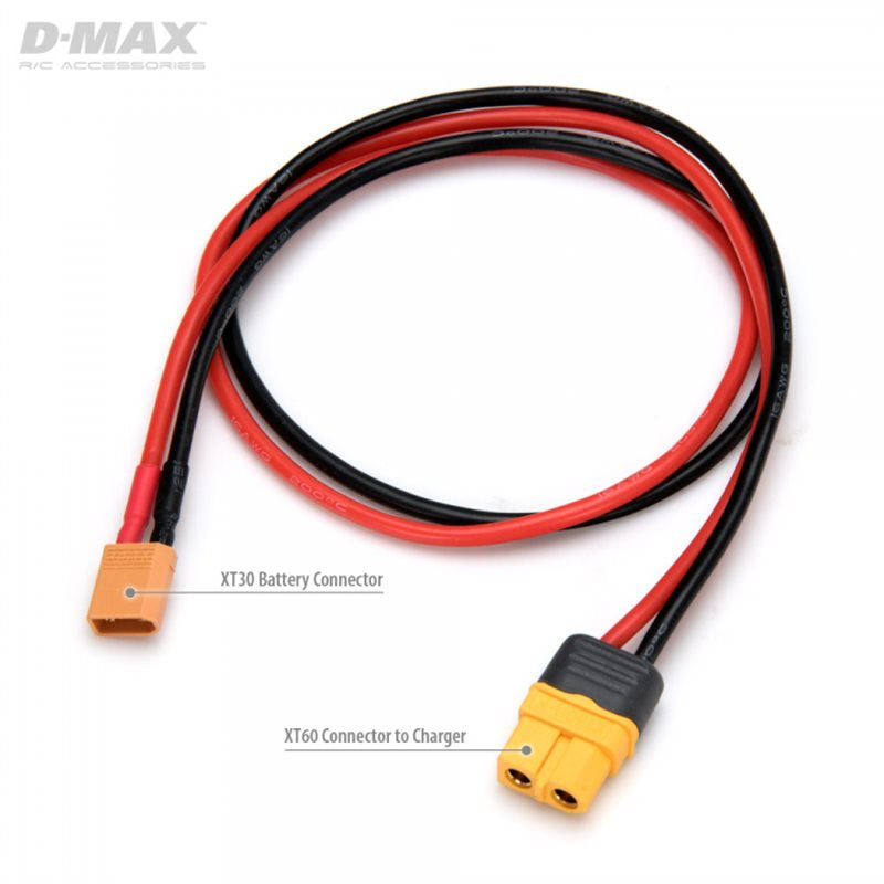 Dynomax Charging Lead XT30 Male to XT60, 14AWG 500mm