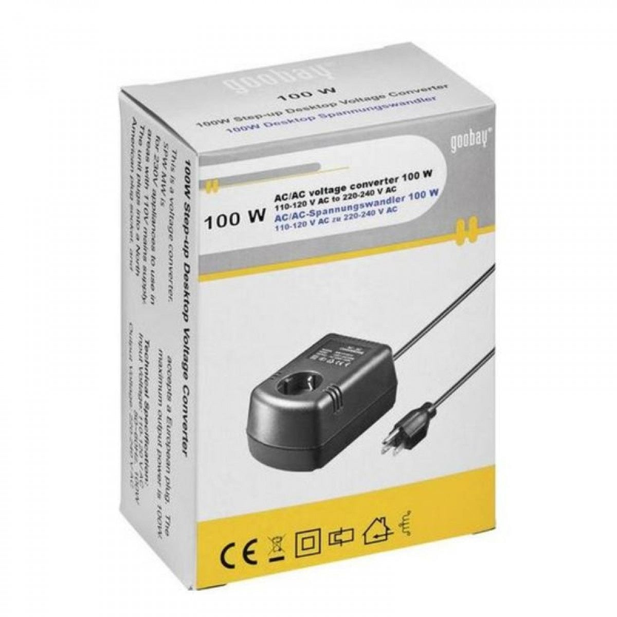 Goobay Muuntaja / jännitemuunnin AC / AC 100W, 110-120V AC to 220-240V AC, USA