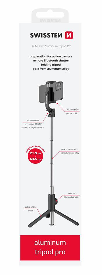 Swissten Alumiini Selfie Stick Tripod