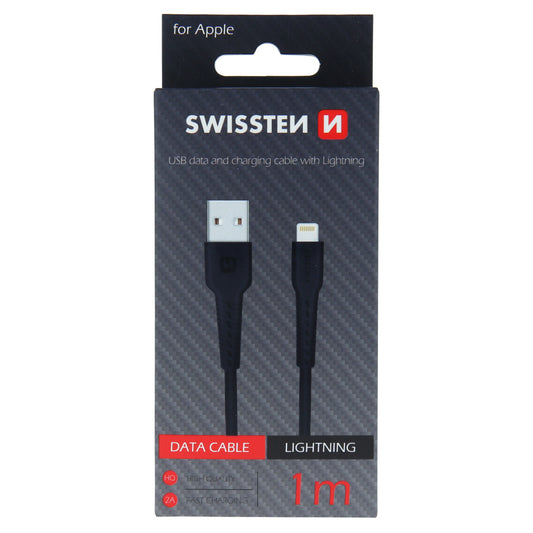 Swissten Lightning kaapeli, 1m, musta