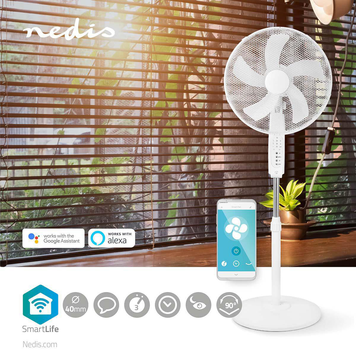 NEDIS Wi-Fi Älytuuletin (supports app & voice control)