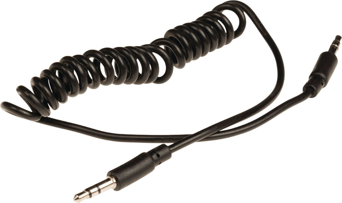 Valueline 3.5mm Jack stereo audio spiral cable - black - 1M