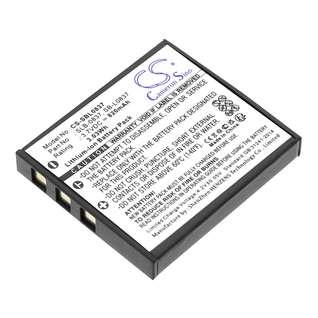 Cameron Sino CS-SBL0837 820mAh Li-Ion vaihtoakku Samsung SLB-0837 musta