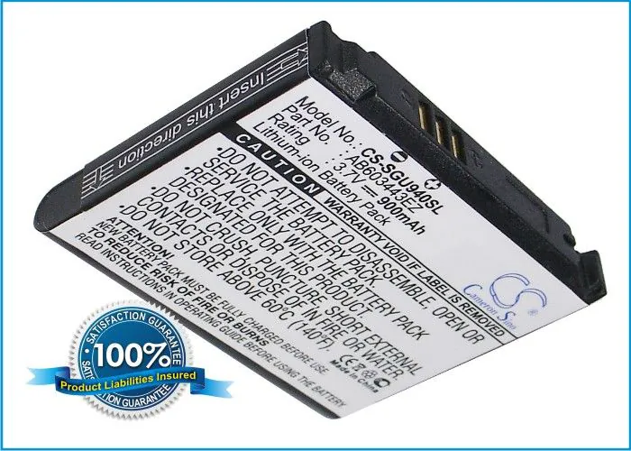 CS-SGU940SL AB603443EZ Samsung SGH-A200 akku 900mAh 3.7V Li-ion