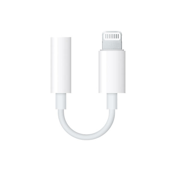Lightning to Headphone Jack 3.5mm sovitin - valkoinen