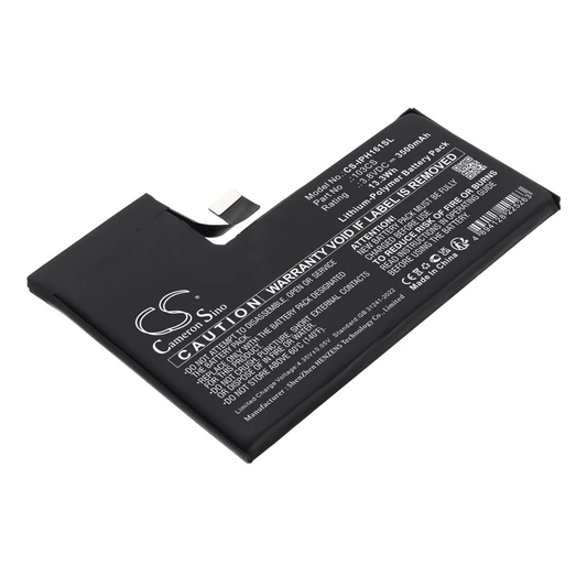 Musta iPhone 16 Pro -akku valkoisella taustalla