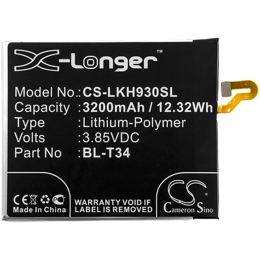 CS-LKH930SL BL-T34 LG V30 akku 3200mAh 3.85V Li-Polymer